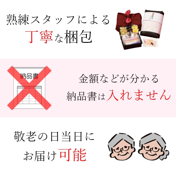 丁寧な梱包・納品書無し・敬老の日にお届け可能